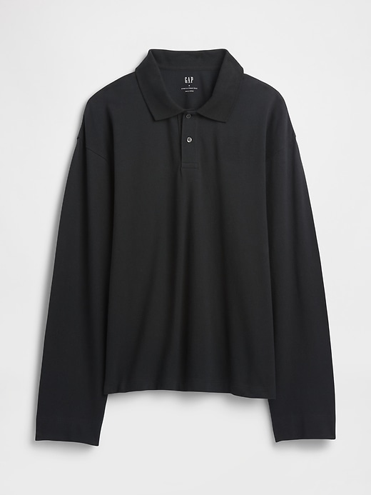 Image number 5 showing, Boxy Stretch Pique Polo Shirt