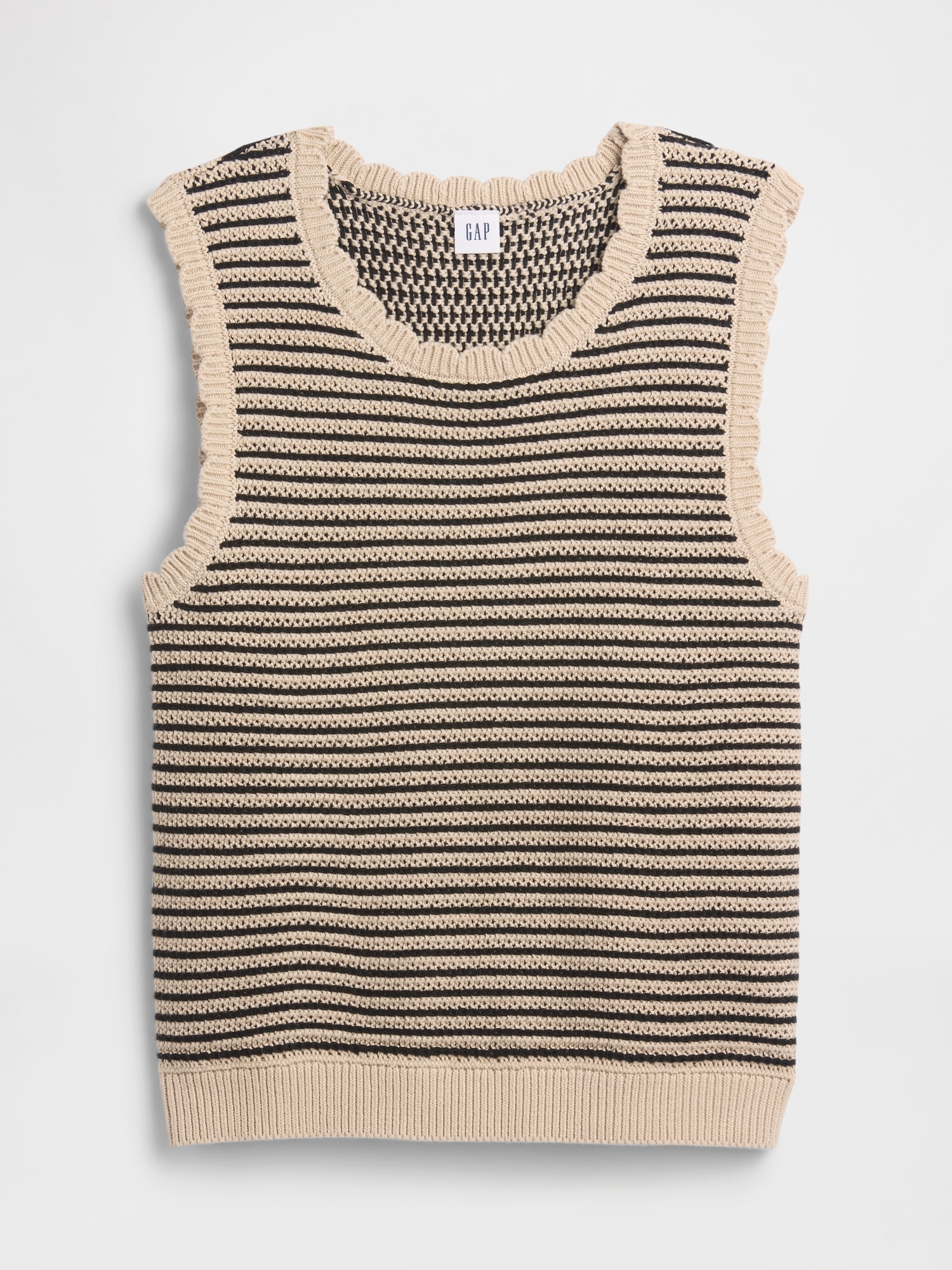 Sleeveless Mixed-Stitch Sweater Tank Top