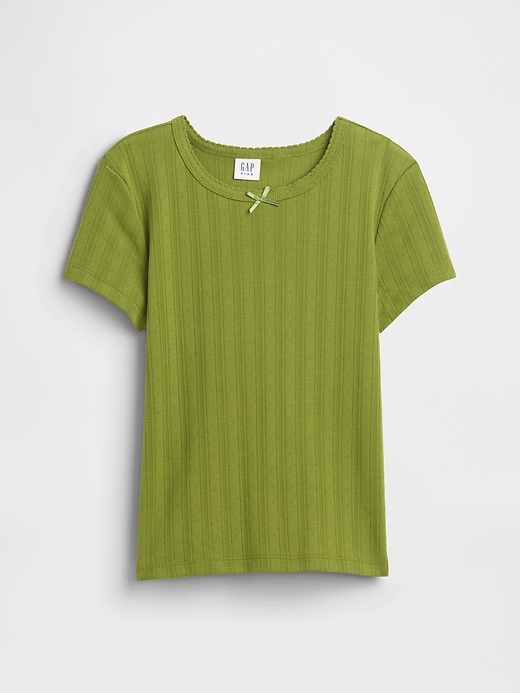 Image number 1 showing, Kids Ribbed Pointelle T-Shirt