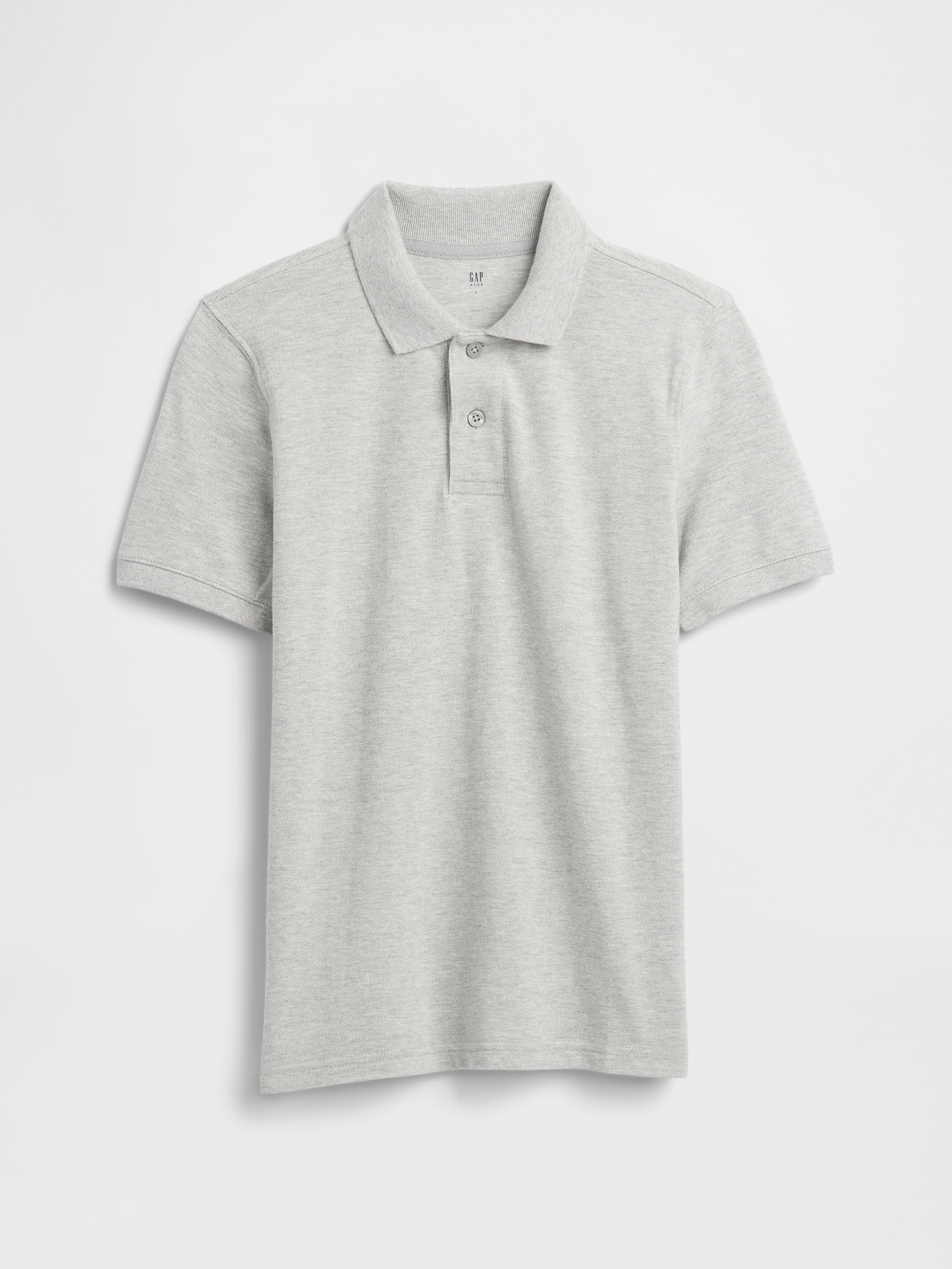 Kids Pique Polo Shirt - Gray