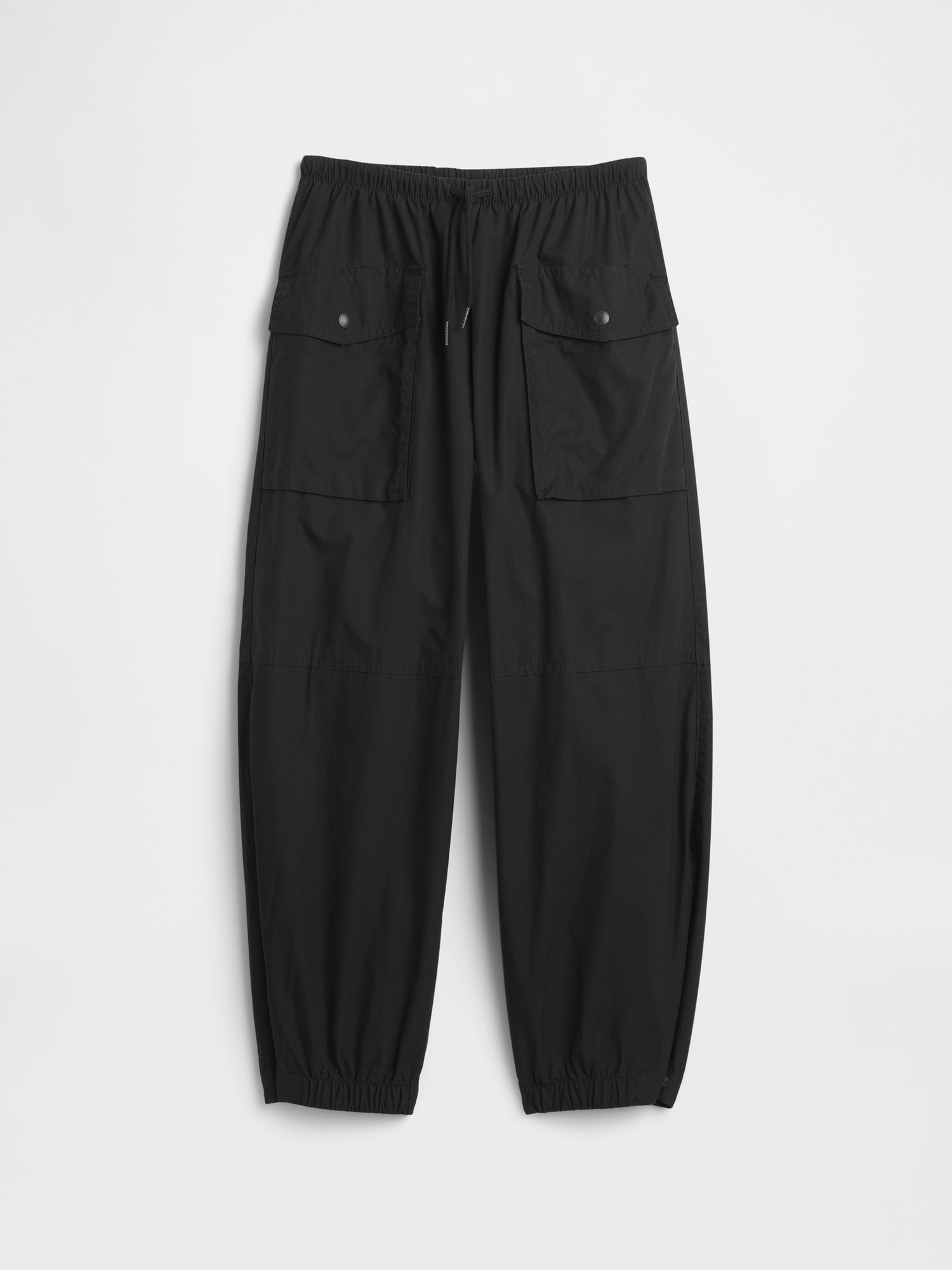 Kids Parachute Cargo Pull-On Pants - Black