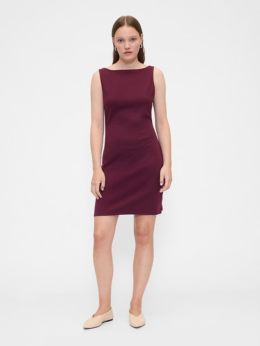 Image number 1 showing, Modern Ribbed Boatneck Mini Dress