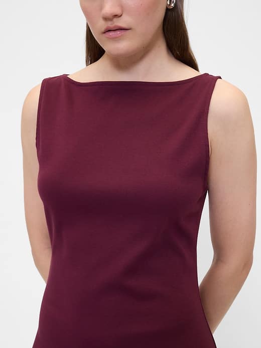Image number 3 showing, Modern Ribbed Boatneck Mini Dress