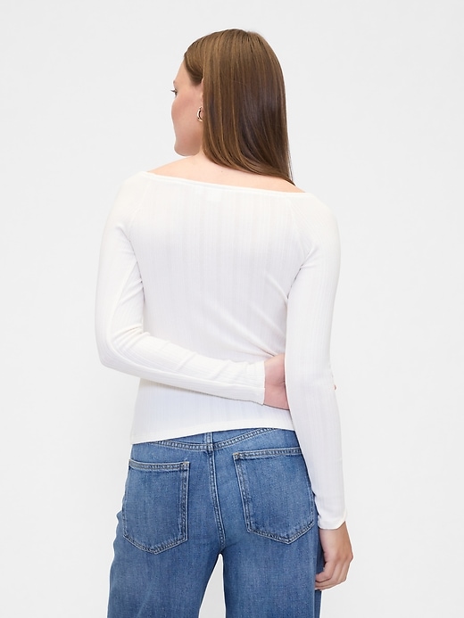 Image number 2 showing, Ribbed Boatneck Top