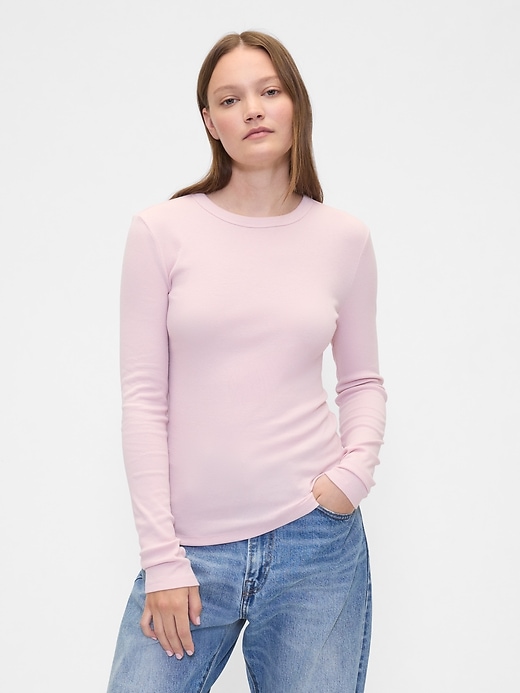 Image number 1 showing, Essential Ribbed Crewneck T-Shirt