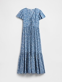 Ruched V-Neck Maxi Dress