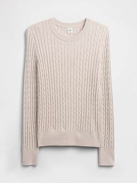Image number 5 showing, CashSoft Cable-Knit Crewneck Sweater