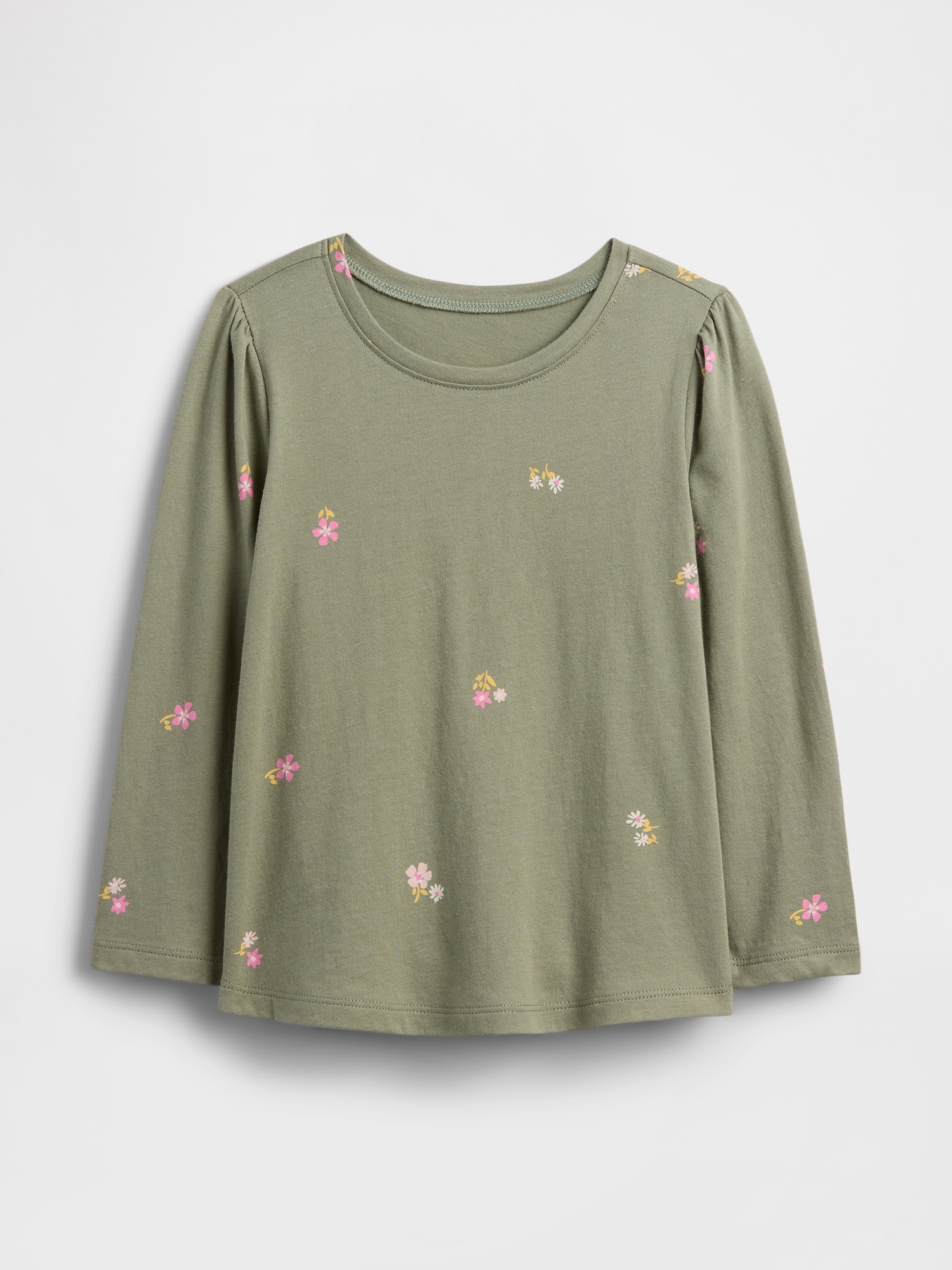 babyGap Puff Sleeve Crewneck T-Shirt - Walden Green Flowers