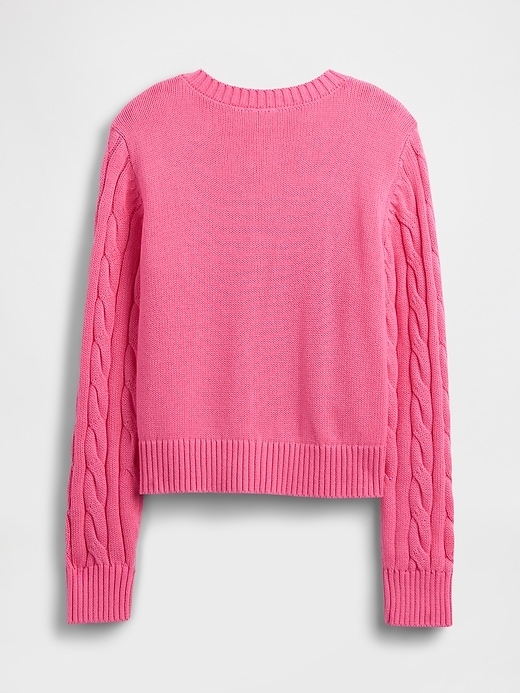 Image number 2 showing, Kids Relaxed Cable-Knit Crewneck Cardigan