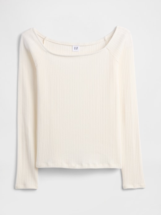 Image number 5 showing, Ribbed Boatneck Top