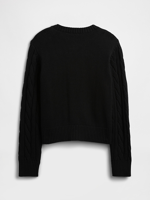 Image number 2 showing, Kids Relaxed Cable-Knit Crewneck Cardigan