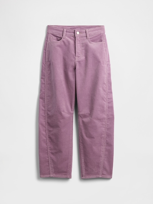 Image number 1 showing, Kids High Rise Seamed Corduroy Barrel Pants