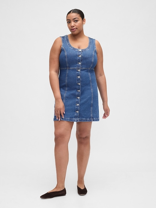Image number 4 showing, Denim Button-Front Mini Dress