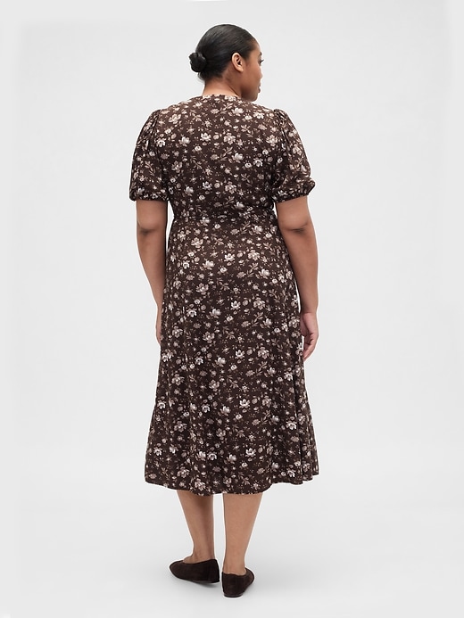 Image number 5 showing, Puff Sleeve V-Neck Maxi Dress