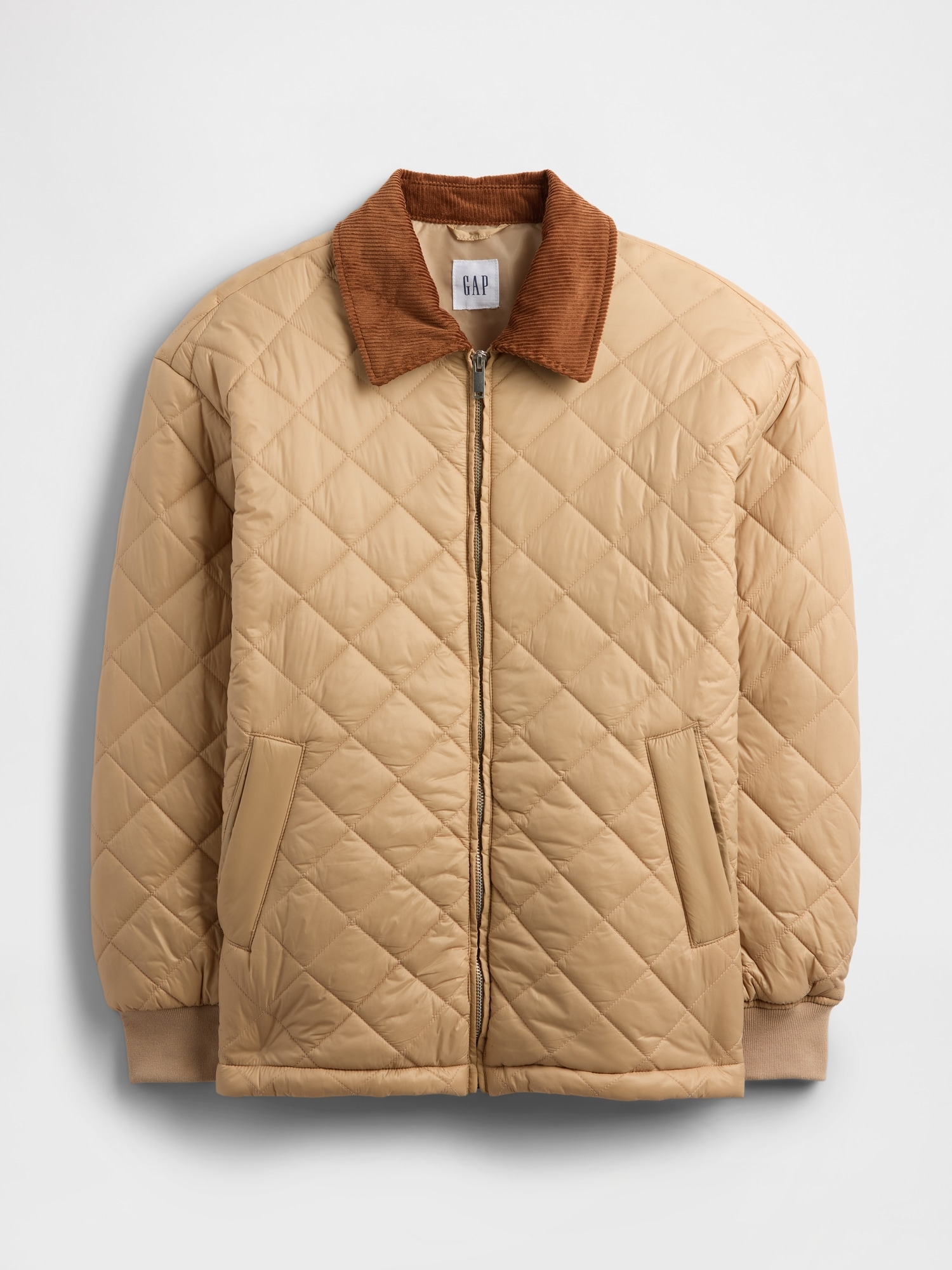 Gap Factory Relaxed Quilted Nylon Jacket In Nude
