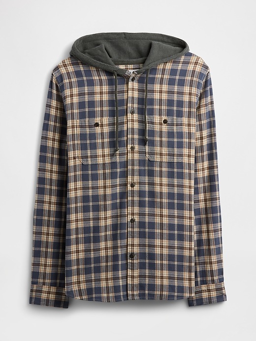 Image number 5 showing, Hooded Flannel Shirt in Standard Fit