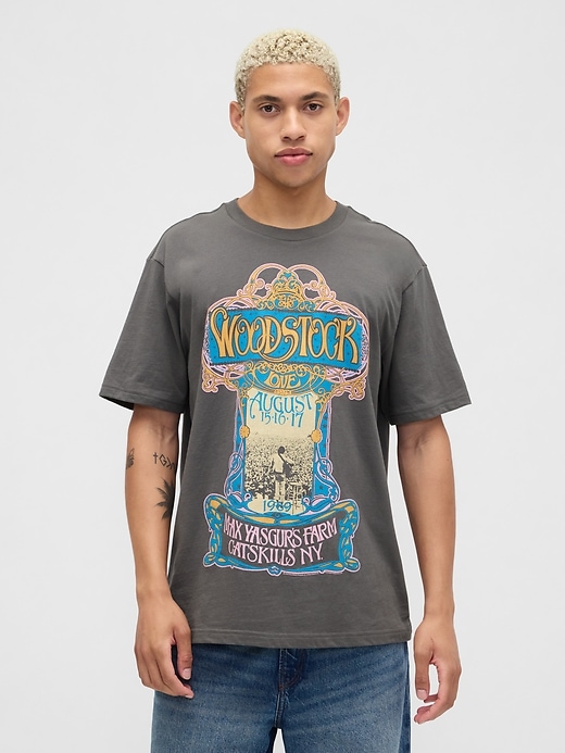 Image number 1 showing, Relaxed Woodstock Graphic T-Shirt