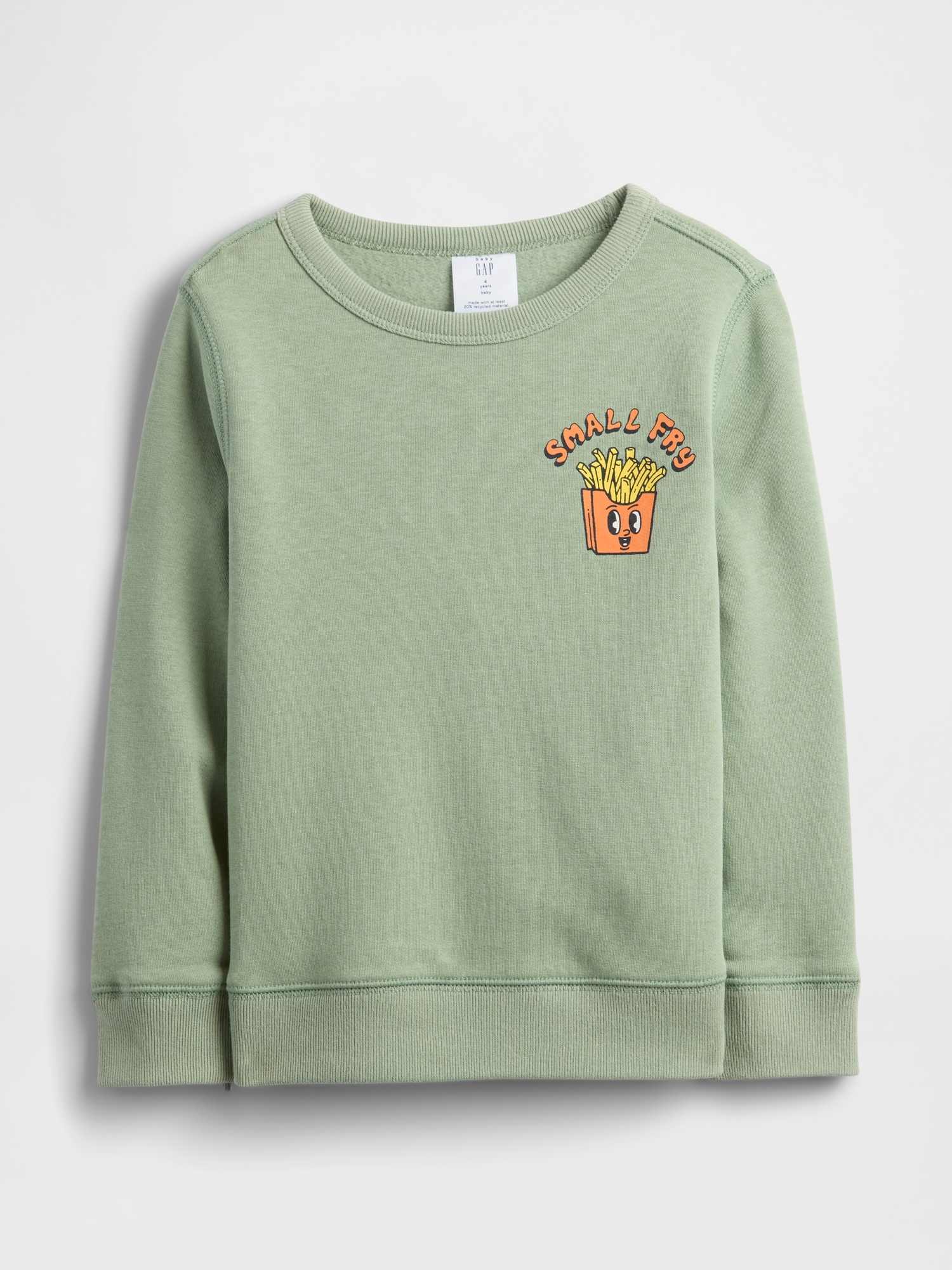 babyGap Crewneck Sweatshirt - Iceberg Green French Fries