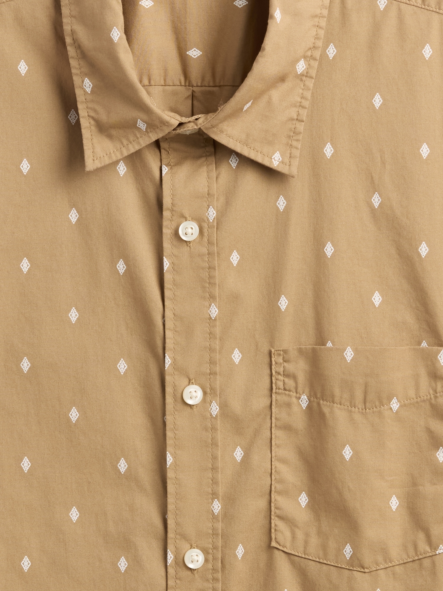Gap Factory Stretch Poplin Shirt In Standard Fit In Brown