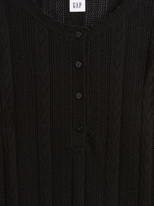 Image number 4 showing, Pointelle Henley Top