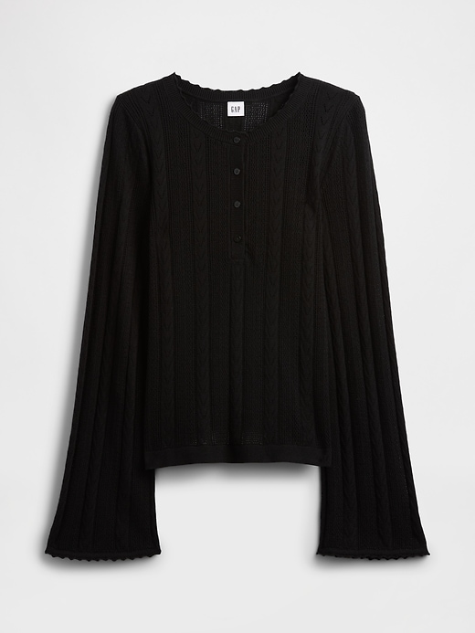 Image number 5 showing, Pointelle Henley Top