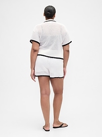 Crochet Pull-On Sweater Shorts