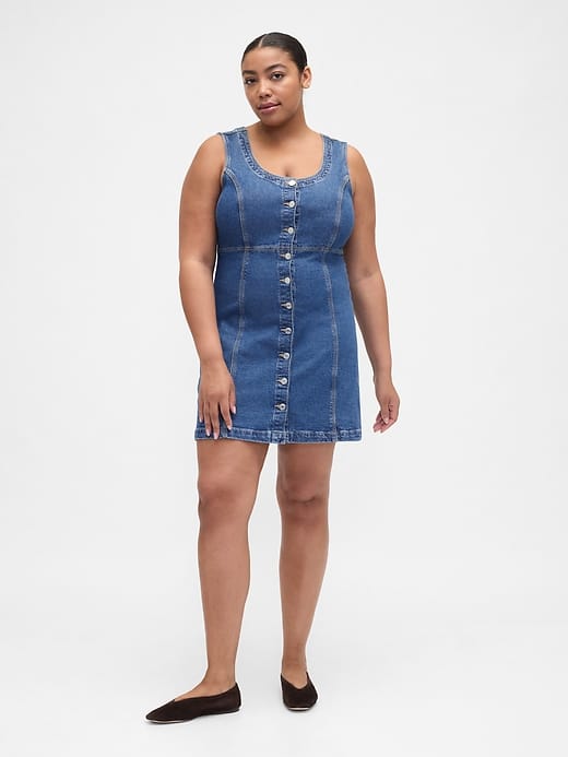 Image number 4 showing, Denim Button-Front Mini Dress