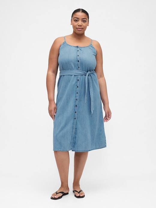 Image number 4 showing, Belted Denim Midi Dress