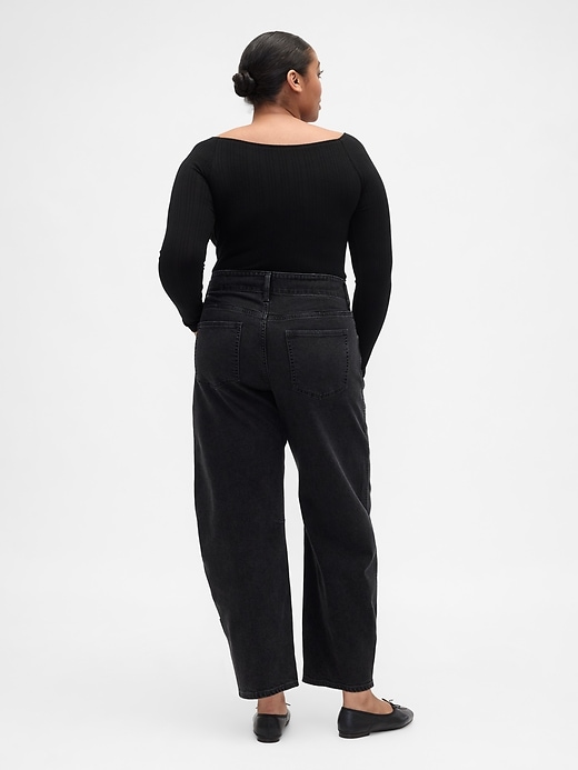 Image number 6 showing, High Rise Barrel Jeans