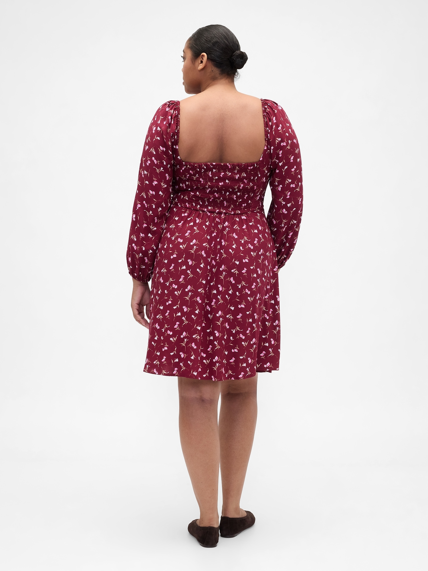 Gap Factory Smocked Print Mini Dress In Red