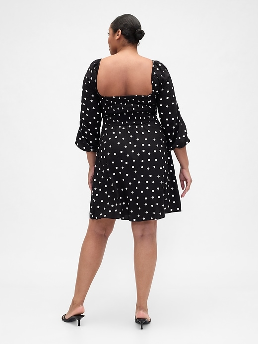 Image number 5 showing, Smocked Print Mini Dress