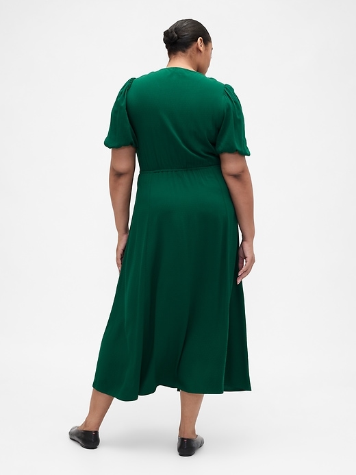 Image number 5 showing, Puff Sleeve V-Neck Maxi Dress