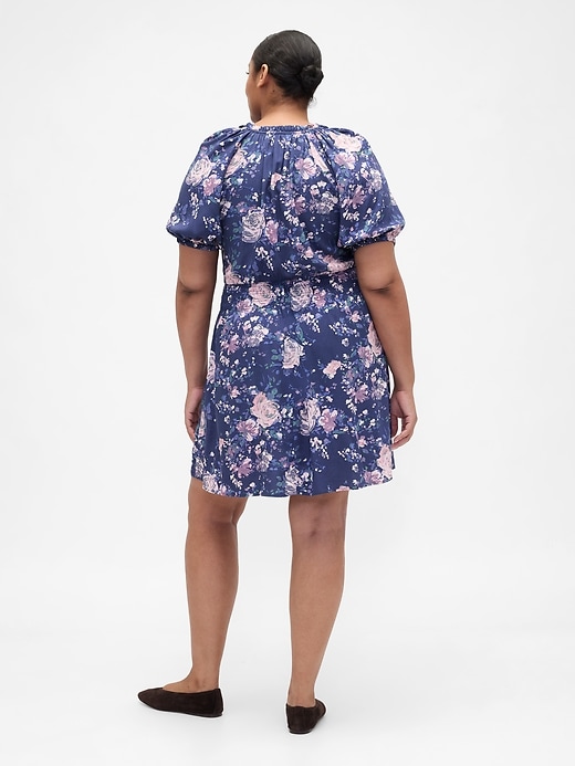 Image number 5 showing, Relaxed Smocked Splitneck Mini Dress