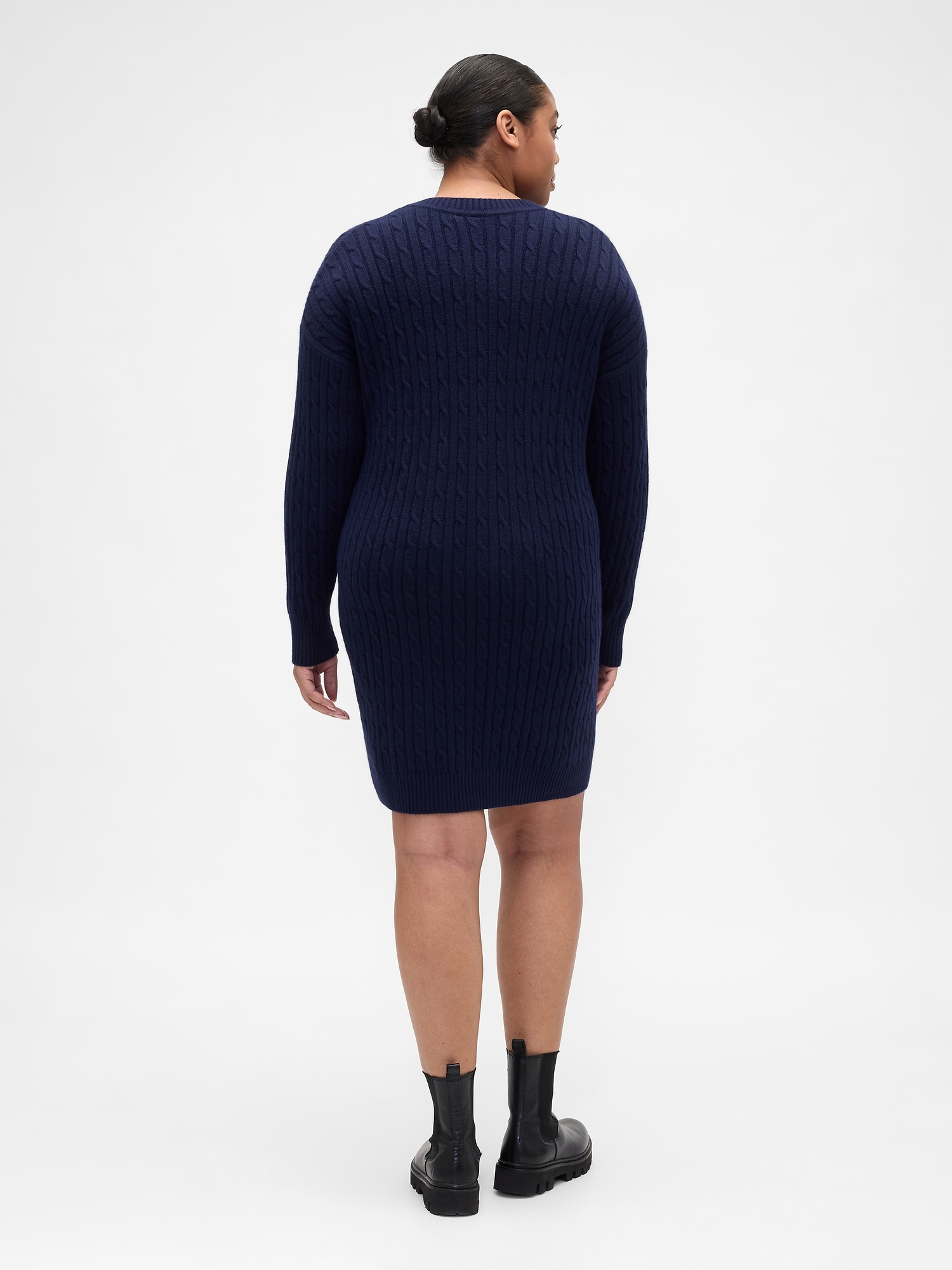 Gap Factory Cashsoft Relaxed Crewneck Sweater Mini Dress In Blue