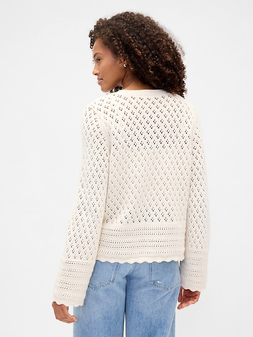 Image number 2 showing, Relaxed Mixed-Stitch Balloon-Sleeve Cardigan