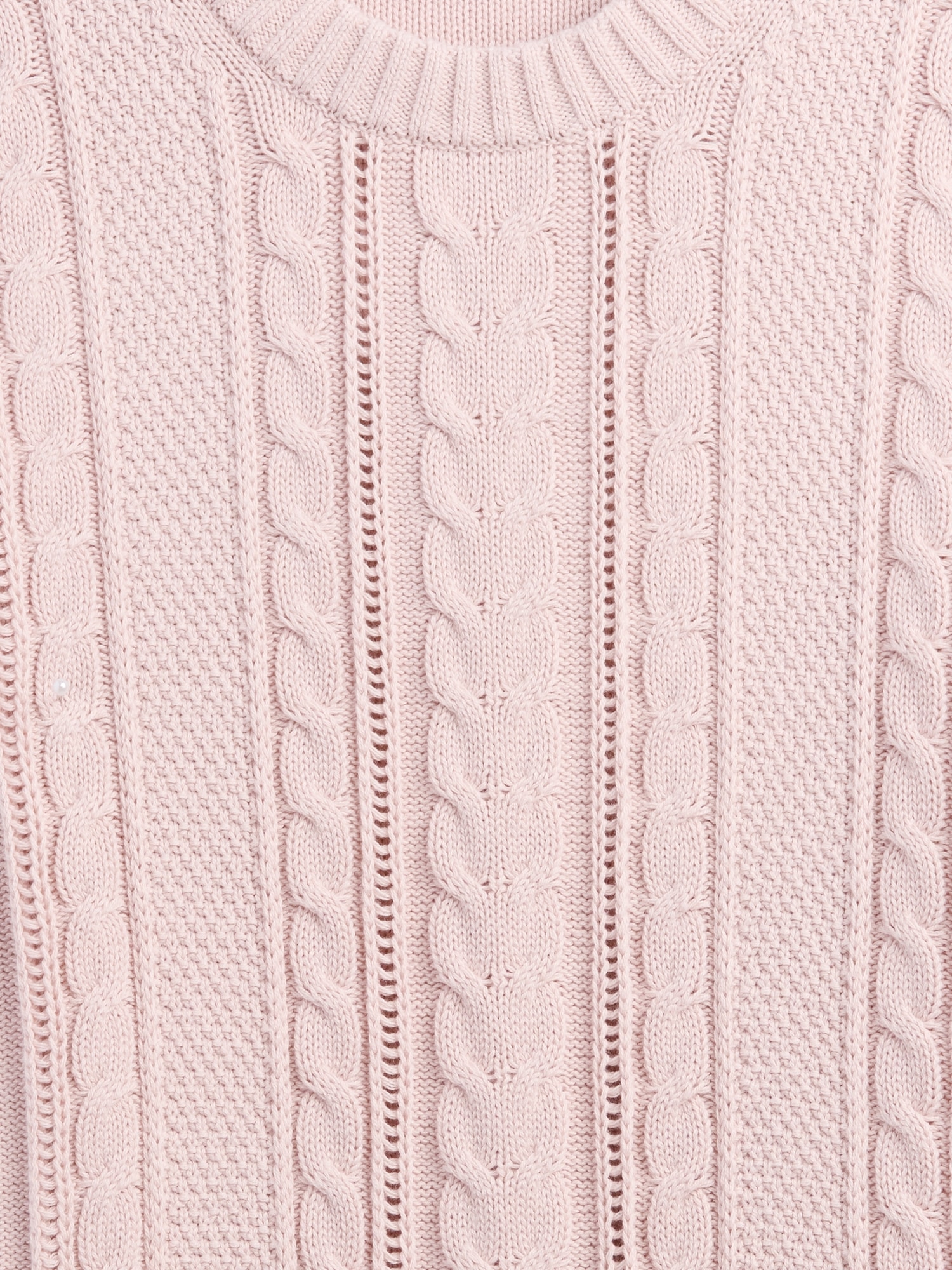 Gap Factory Cable-knit Crewneck Sweater In Pink