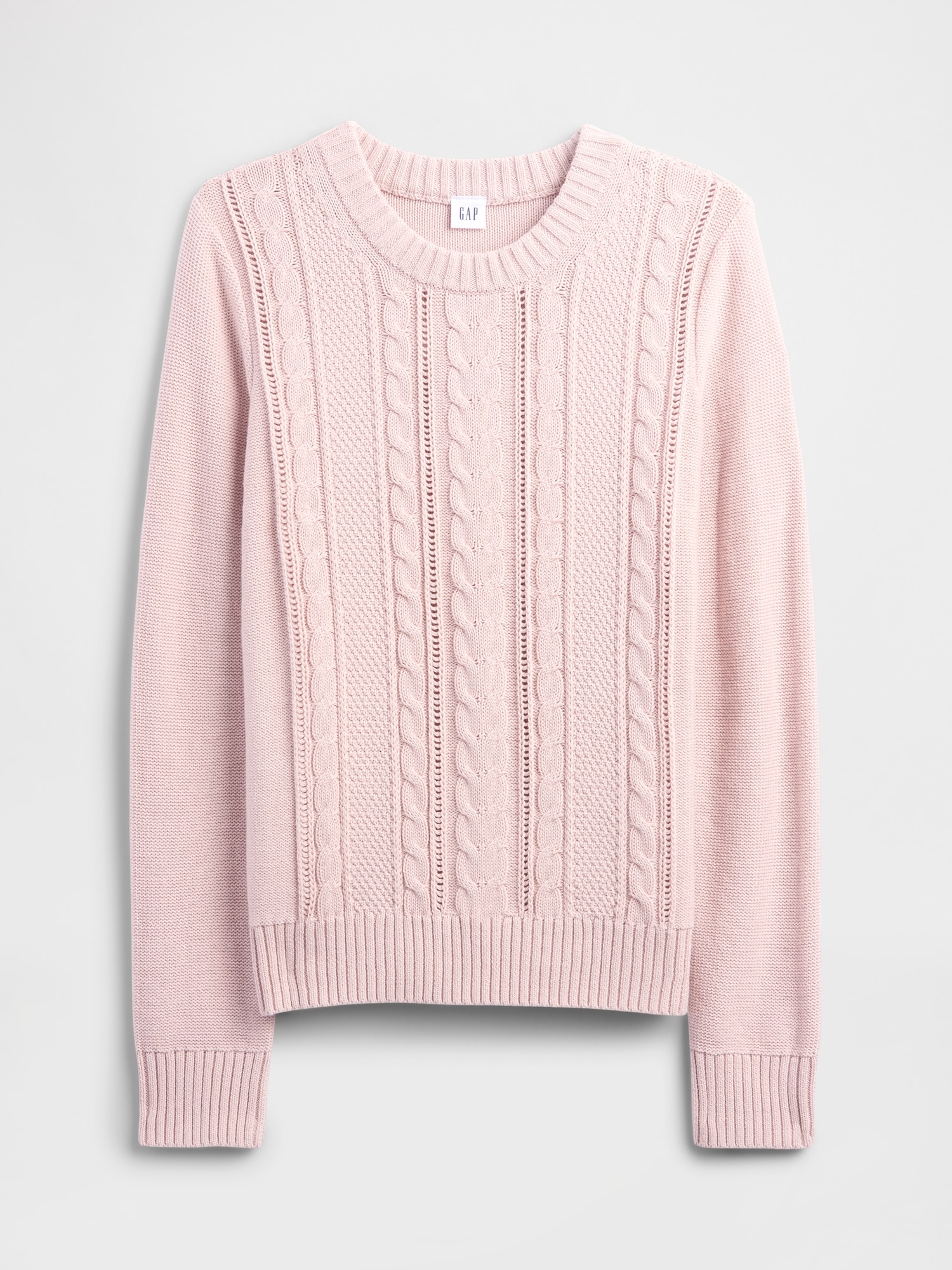 Gap Factory Cable-knit Crewneck Sweater In Pink