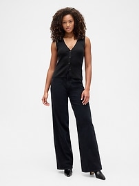 Ribbed V-Neck Sweater Vest