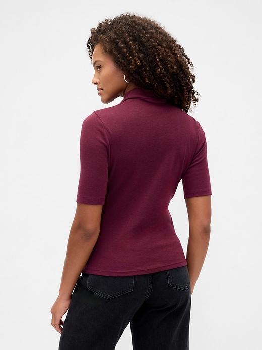 Image number 2 showing, Modern Ribbed Mockneck T-Shirt