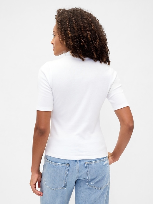 Image number 2 showing, Modern Ribbed Mockneck T-Shirt
