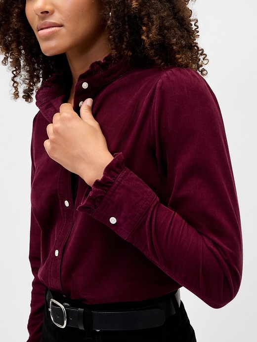 Image number 4 showing, Corduroy Ruffle Shirt