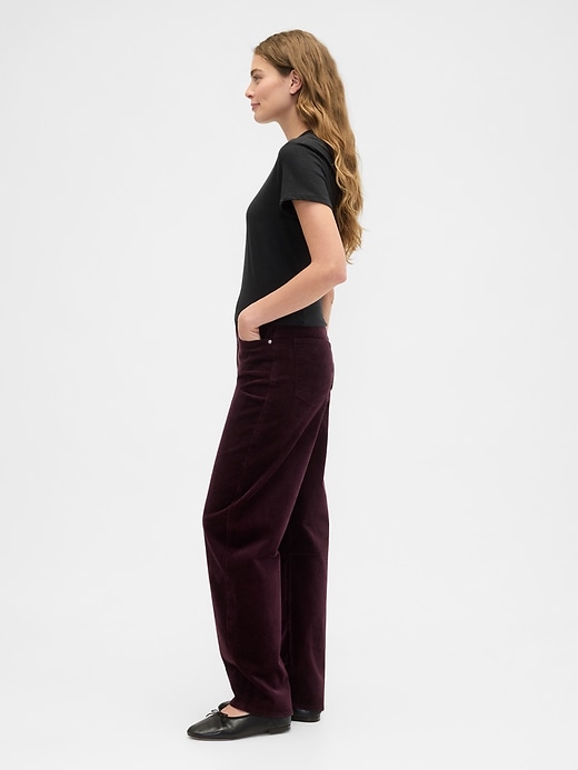 Image number 3 showing, High Rise Barrel Corduroy Pants