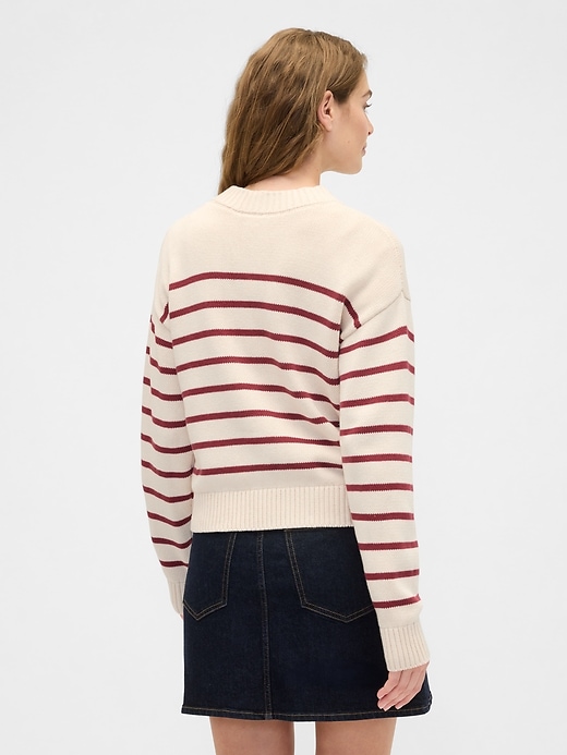 Image number 2 showing, Relaxed Stripe Cropped Sweater
