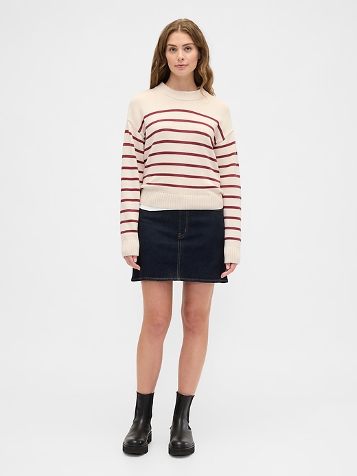 Image number 3 showing, Relaxed Stripe Cropped Sweater