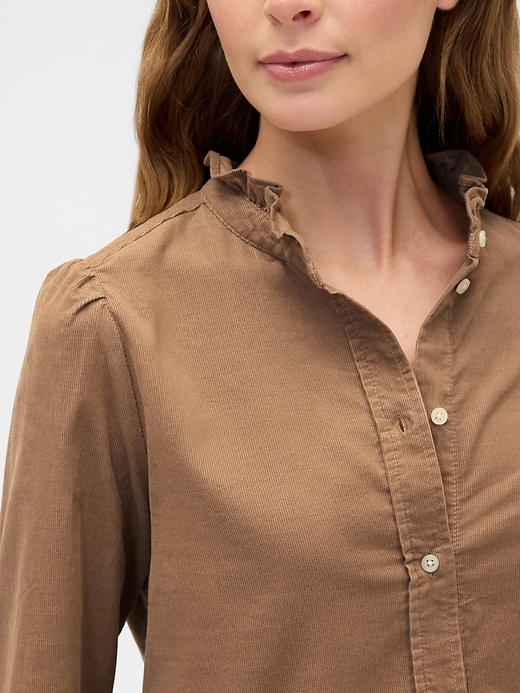 Image number 4 showing, Corduroy Ruffle Shirt