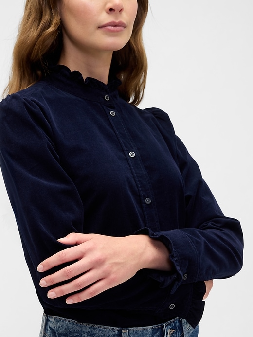 Image number 4 showing, Corduroy Ruffle Shirt