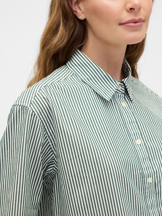 Image number 4 showing, Relaxed Cropped Poplin Peplum Shirt