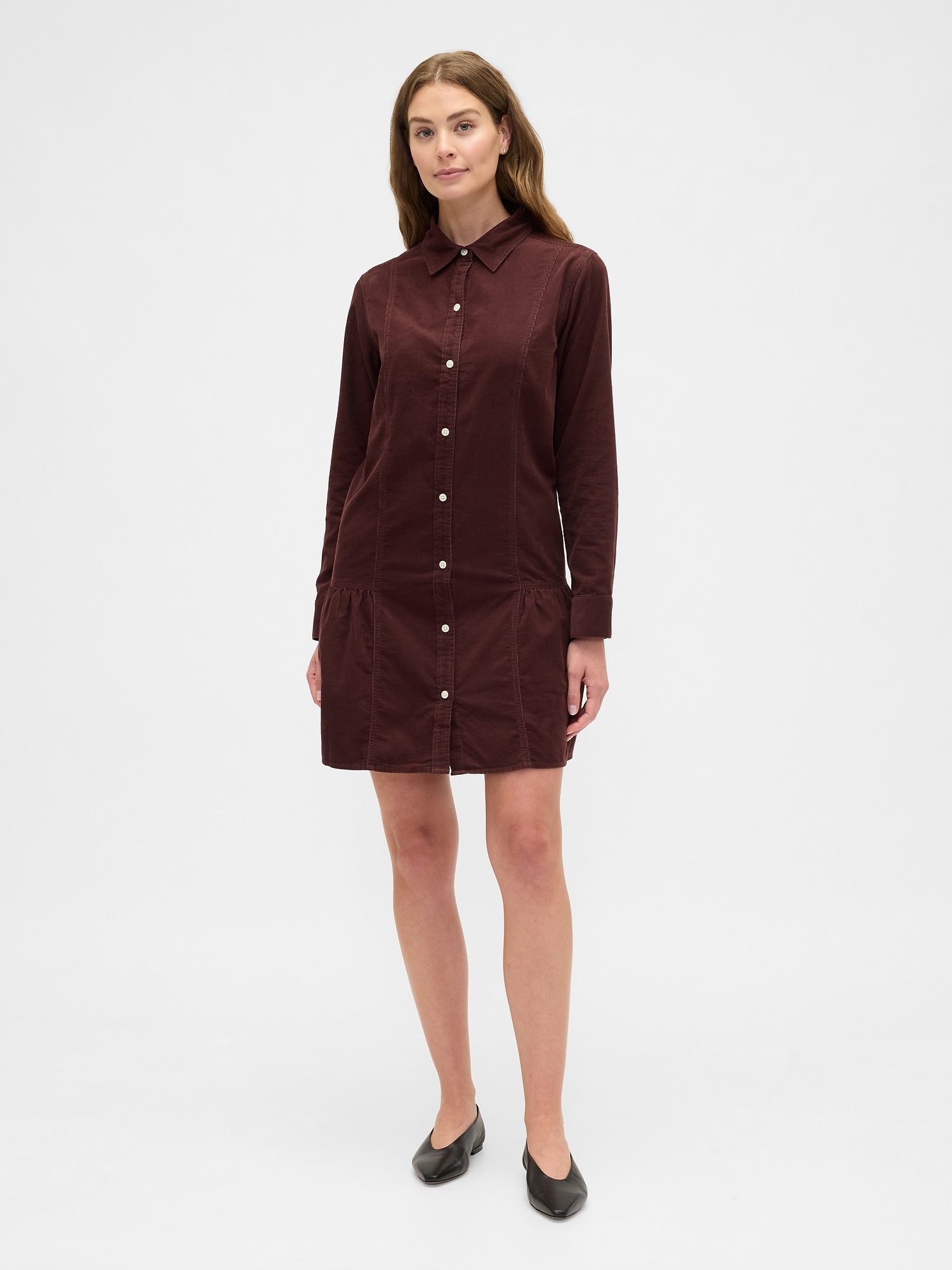 Corduroy Mini Dress - Chocolate Bar Brown