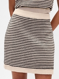 Mixed-Stitch Sweater Mini Skirt
