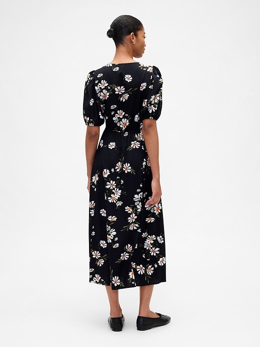 Image number 2 showing, Puff Sleeve V-Neck Maxi Dress